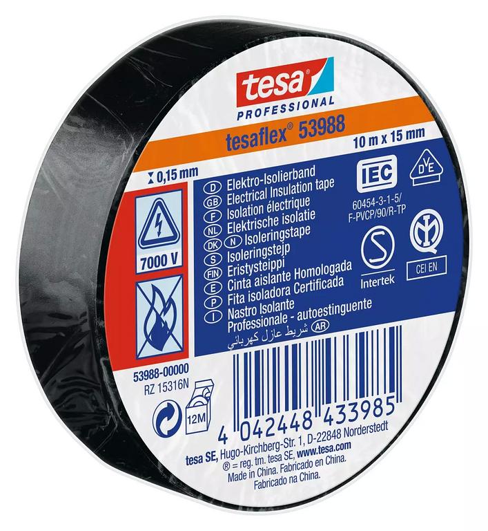 Tesa 53988 čierna PVC izolačná páska 10m x 15mm